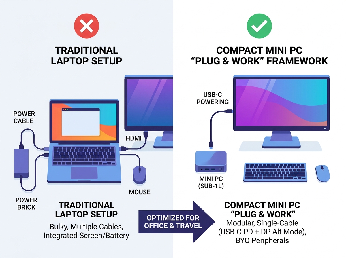 コンパクト ミニ PC の可搬性の分析